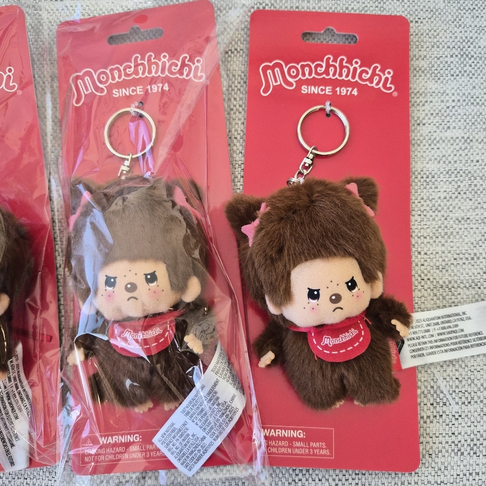 Monchhichi Angry Girl Plush Pendant Key Chain Charms - Picture 2 of 4